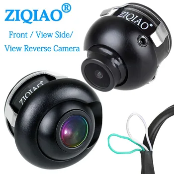 ZIQIAO изглед отпред изглед отстрани камера за задно виждане HD въртене на 360 ° за нощно виждане водоустойчива камера за задно виждане за кола