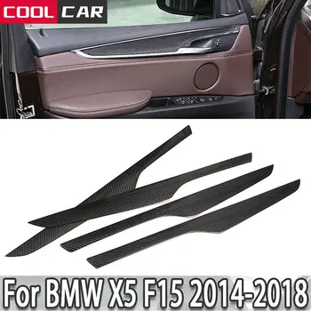1 Комплект вътрешни облицовки врати, тампон на панела от истинско карбон за BMW X5 F15 2014-2018 автомобилни аксесоари