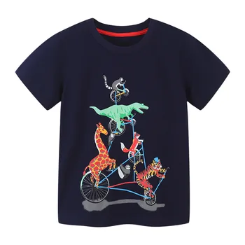 2023 Лятна детска тениска с анимационни герои за момчета, тениски с животни за момчета, тениски за момичета, детски дрехи с анимационни герои