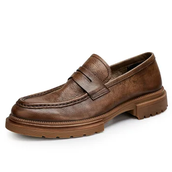 Мъжки лоферы, есенно-годишната бизнес обувки от телешка кожа, с висококачествена естествена кожа, мъжки дизайнерски мъжки обувки, ежедневни луксозни обувки