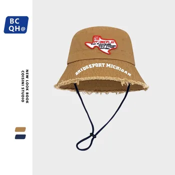 2023 Нови слънчеви шапки-ведерки с ретро-кант за мъже и жени, лятна и есенна ежедневни универсална туристическа шапка с бродирани букви