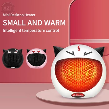 Мини-електрически нагревател, домакински настолен вентилатор за топъл въздух, безшумен интелигентен термостат, електрически нагревател EU 100V