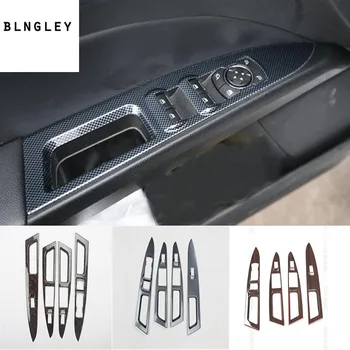 4 бр./лот, ABS-карбоновая обяснение или дървена зърно, декоративна капачка панели стеклоподъемника кола за 2013-2016 Ford Mondeo