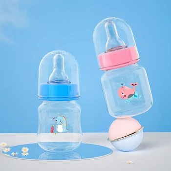 60 МЛ мини-преносима бутилка за хранене на новороденото, не съдържа BPA, безопасно хранене, биберон за хранене шишета за сок от плодове и мляко