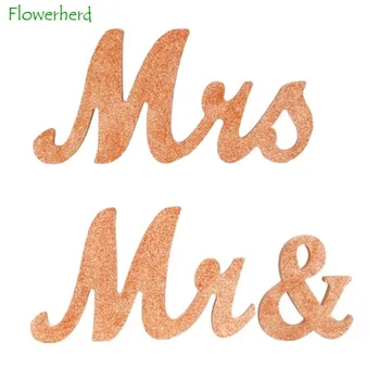 Дървени бижута сватба MR MRS, творчески висулка с букви за сватбената церемония, подпори за английската азбука