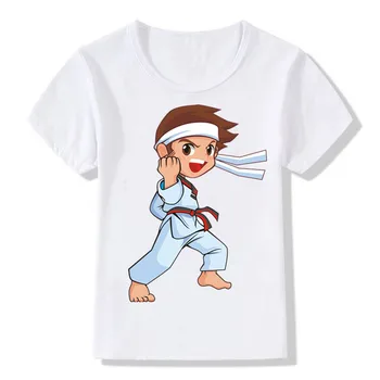 2022 Нова детска тениска с принтом таекуондо с анимационни герои, блузи за момичета и момчета, детска тениска за любителите на спорта, от 3 до 13 години