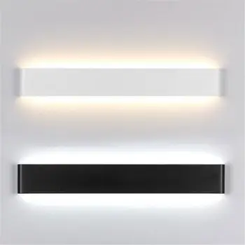 Модерният led, с монтиран на стената лампа, черен, бял, алуминий, стълбище, монтиран на стената лампа, стенни лампи, на фона на led лампа за дневна, лампа за огледало в банята, лампата