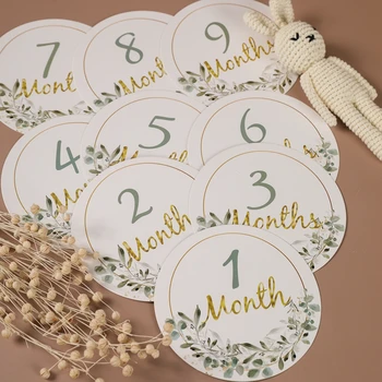 1 комплект Детска Етапи Номер Месечни Капчици Паметни Хартиени Запомнящи се Картички за Новородено Гравиран Реквизит За Снимки Подарък за Раждане На