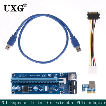 CHIPAL VER006S PCI-E Странично Card 0,3 м 0,6 м 100 см USB 3.0 Кабел PCI Express от 1X до 16X Удължител PCIe Адаптера за GPU графична карта