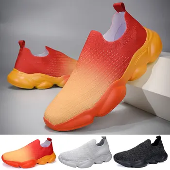 2023 Градиентные Обувки, Мъжки Спортни Обувки, Летни Обувки За Ходене, Мрежести Улични Дишащи Мъжки Маратонки, Обувки, без скрепителни елементи, по-Големи Размери 39-45