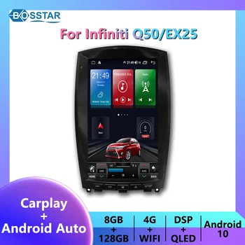 Автомобилна Видео клипове За Infiniti EX25 EX30 EX35 EX37 QX50 2013-2020 Автомобилен Мултимедиен Плейър, Стерео Радио GPS Навигация Carplay Android Auto