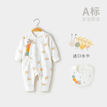 Детски пролетно-есенния памук гащеризон гащеризон за новородено, детски есента топли дрехи, пижами, гащеризони
