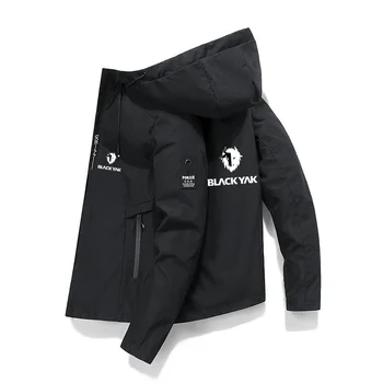 Черно мъжко яке от як, пролетно-лятна солнцезащитная яке от фин полиестер, ветровка, спортна жилетка с качулка