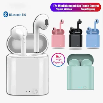 i7-МИНИ безжични Bluetooth слушалки 5,0 стерео слушалки Слушалки Спортни слушалки, зарядно устройство за телефони