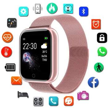 Умен часовник I5-за мъже и жени, наблюдение на сърдечната честота, следи кръвното налягане, Bluetooth, водоустойчиви, подходящи за Android и iOS