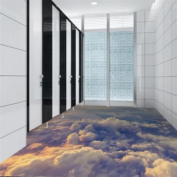 beibehang Модерно изработени по поръчка 3D подови стенопис Бескрайнее небето облаци нескользящие водоустойчив сгъстено самозалепващи PVC Тапети