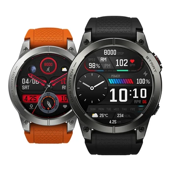 1,43-инчов Умни часовници с AMOLED-дисплей, фитнес часовник Zeblaze Stratos 3 GPS, IP68, Bluetooth-съвместим Монитор на Сърдечната честота за провеждане на разговори