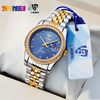 2023 Нови часовници за жени, мода водоустойчив кварцов ръчен часовник с дата и час, дамски часовници е от неръждаема стомана Relógio Feminino