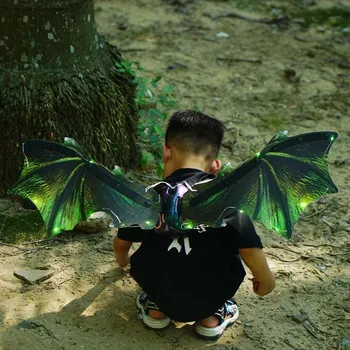 Нови крила динозавър, електрическо птиче перо, детска раница с подсветка 