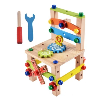 Събери си стол Играчки Монтесори Любань, набор от играчки за демонтаж столове, пъзели за деца